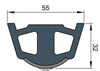 VETUS Vinyl rubbing strake, white, TRAP5S 55 x 34 mm (TRAP5SWL)
