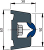 VETUS Vinyl rubbing strake, dark grey, TRAP 60 x 38 mm (TRAP6038)