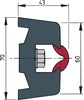 VETUS Vinyl rubbing strake, dark grey, TRAP 70 x 43 mm (TRAP7043)