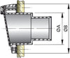 VETUS plastic transom exhaust connection with check valve, 45mm (TRC45PV)