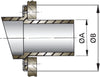 VETUS rubber transom exhaust connection, 45mm (TRC45R)