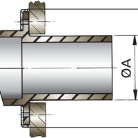 VETUS rubber transom exhaust connection, 50mm (TRC50R)