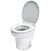 Vetus Compact Electric Toilet with Soft Close Lid and Slant Back 24V