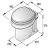 Vetus Compact Electric Toilet with Soft Close Lid 24V