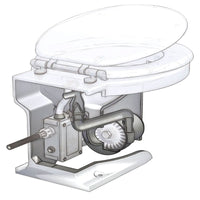 Vetus Compact Electric Toilet with Soft Close Lid 24V