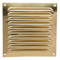 Hooded Louvre Vent Polished Brass (6" x 6")