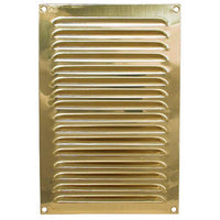 Hooded Louvre Vent Polished Brass Vertical (6" x 9")