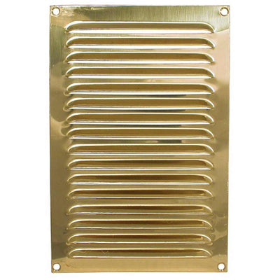 Hooded Louvre Vent Polished Brass Vertical (6