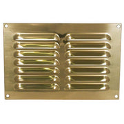 Hooded Louvre Vent Polished Brass Horizontal (9" x 6")