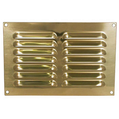 Hooded Louvre Vent Polished Brass Horizontal (9