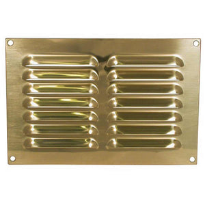 Hooded Louvre Vent Polished Brass Horizontal (9" x 6")