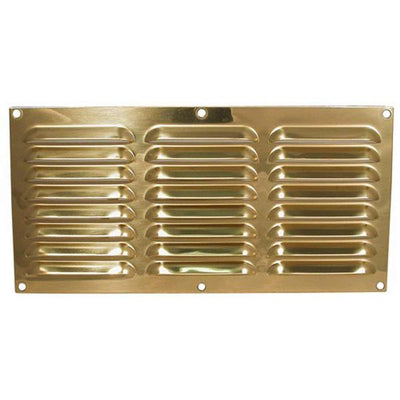 Hooded Louvre Vent Polished Brass (12