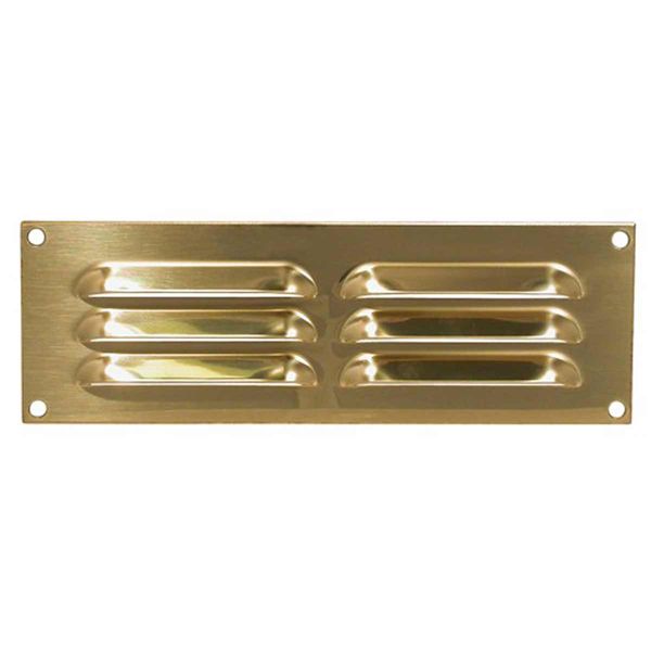 Hooded Louvre Vent Polished Brass (9" x 3")