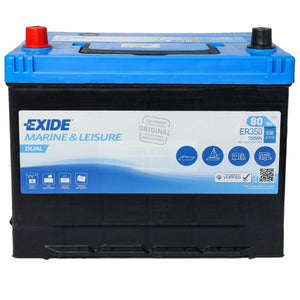 Exide ER350 Marine and Leisure Battery (80Ah / Flooded Lead Acid)