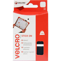 Velcro Stick On Squares (25mm x 24m / Black)