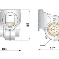 VETUS extraction ventilator, 12 V, 8 A, 76 mm (VENT7612A)