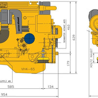 65 HP VETUS VH4.65 boat diesel engine without gearbox (VH465---A)