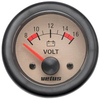 VETUS voltmeter, cream, 12 V (8-16 V), cut-out size 52mm