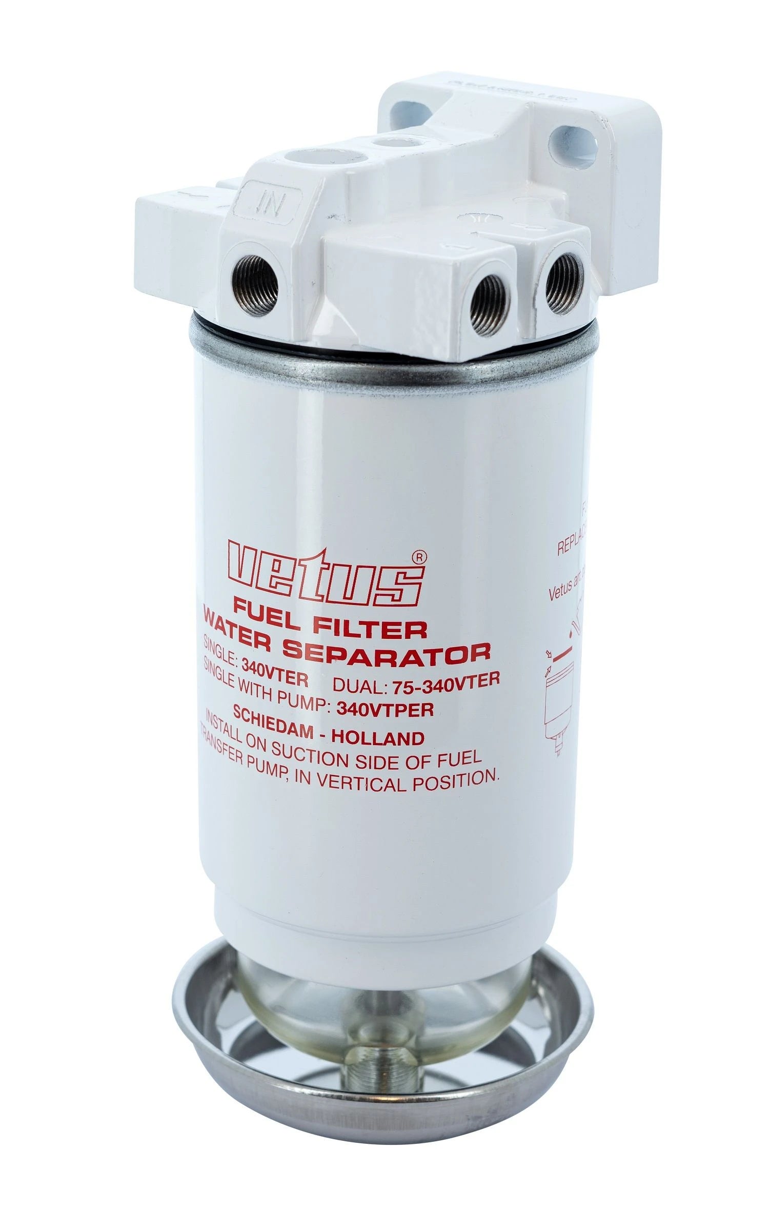 VETUS Spin-on filter, 30-micron, Max. 380l/h