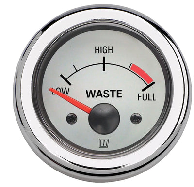 VETUS waste water level indicator, white, 24V, cut-out size 52mm