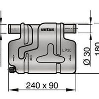 VETUS plastic waterlock type LP30, fixed inlet, 30mm (WLOCKLP30)