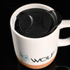 Wolf Outdoors Ceramic Mug with Lid and Cork Base White