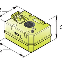 VETUS plastic drinking water tank, 40lt, including connections and inspection Lid (WTANK40C)