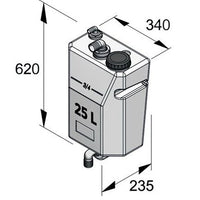 VETUS Bulkhead mounted waste water tank, 25lt