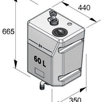 VETUS Bulkhead mounted waste water tank. 60lt