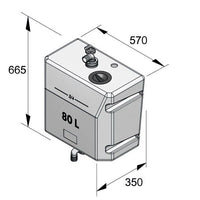 VETUS Bulkhead mounted waste water tank, 80lt