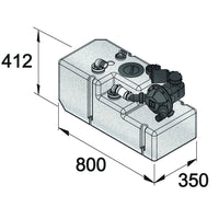 VETUS Waste water tank system 61lt, includes 12V pump & sensor (WWS6112B)