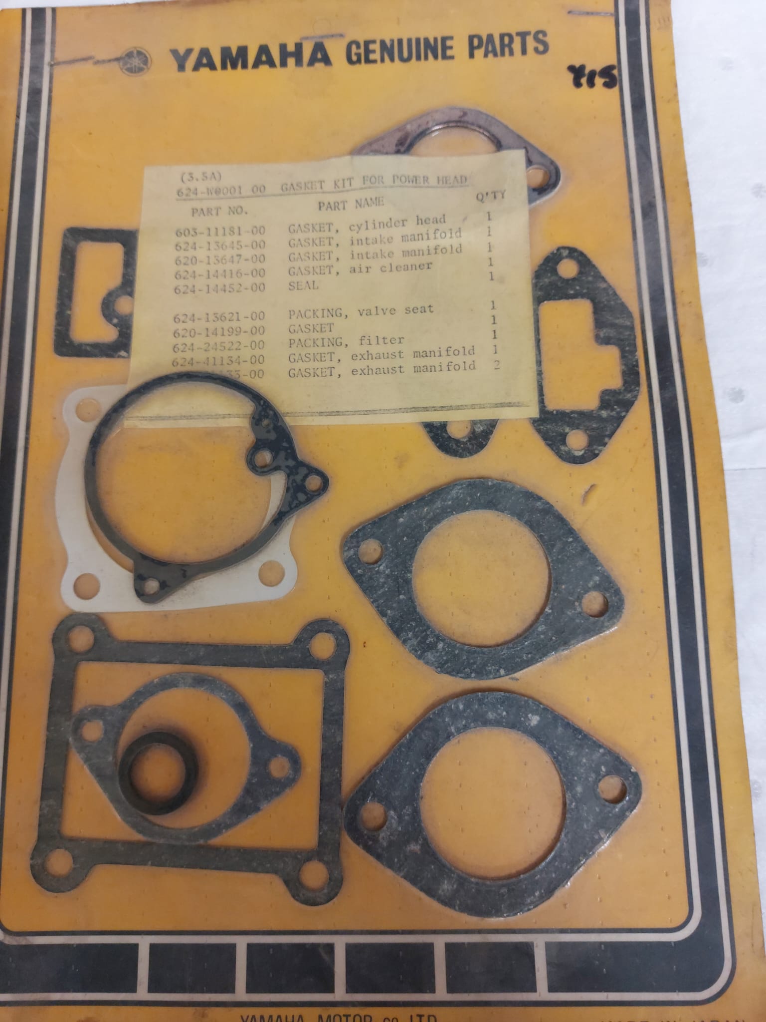 GASKET KIT  624-W0001-00  YAMAHA