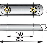 VETUS Hull anode type 25 , zinc (excl. connection kit) (ZINK25C)