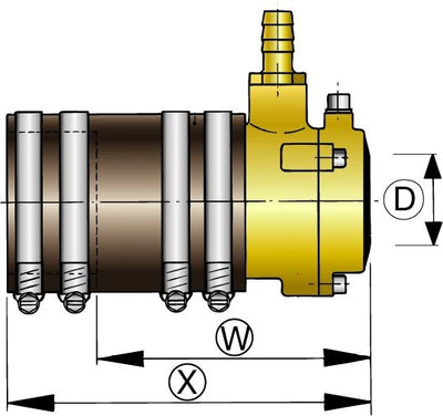 VETUS Bronze flexible inner bearing, 35mm diameter, with dual lip seal