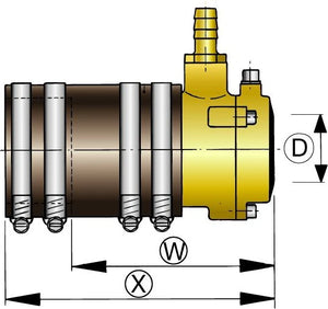 VETUS bronze flexible inner bearing with dual lip seal, 40 mm