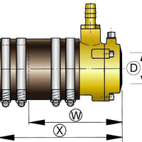 VETUS bronze flexible inner bearing with dual lip seal, 50 mm