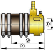 VETUS bronze flexible inner bearing with dual lip seal, 50 mm