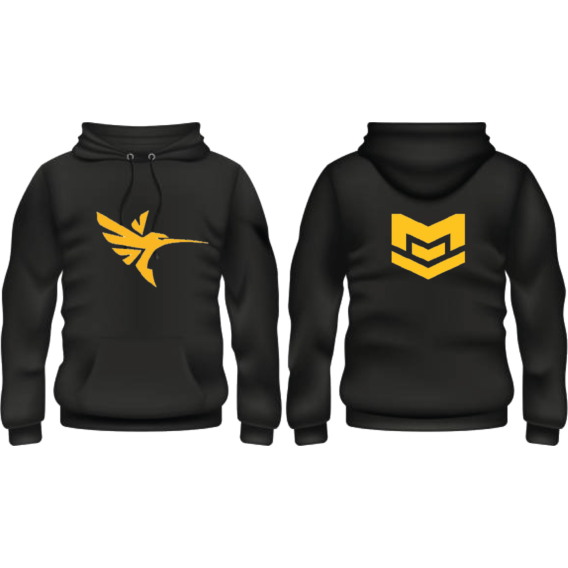 Black Hoodie with Dual HM & MK Logos (Front and Back) HM-BHXXL