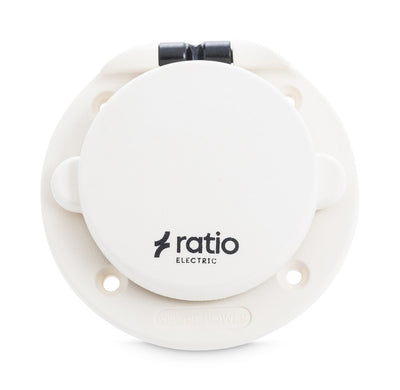 Ratio Glass filled Nylon 6 Polymer shore power inlet. 2P+E. 240v 16A