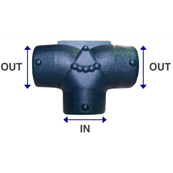 Divider T, 150 mm (6") Inlet - 125/125 (5",5") Outlets 62227F