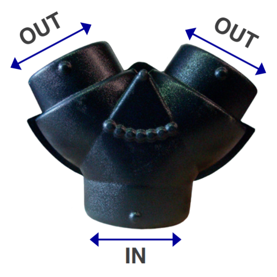 Divider Y, 150 mm (6") Inlet - 150/100 (6",4") Outlets 61344O