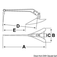 LEWMAR CQR galvanized steel anchor 34 kg