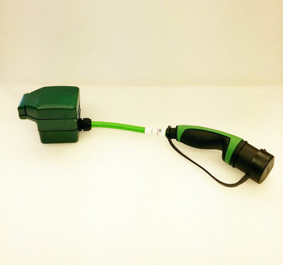 Mode 2 Charging cable adapter. Plugs: Type 2 male to Domestic socket. 10A. 230V. 0.5m