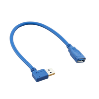 USB extension cable 0.3m one side right angle