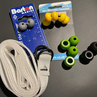 Pack of 13  ball stoppers for rope or shock cord & 2 M WEBBING STRAP