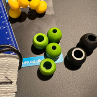 Pack of 13  ball stoppers for rope or shock cord & 2 M WEBBING STRAP