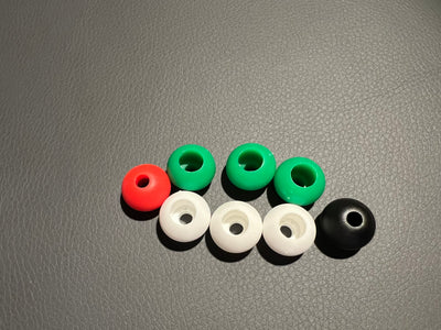 Pack of 7 x 16 mm od ball stoppers for rope or shock cord