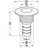 Skin fitting with hose connector- D15 mm