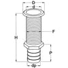 Drain socket with hose connection H100 mm-White