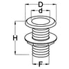 Black Drain socket H62 mm